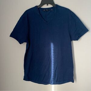 611 Men’s V Neck Dark Blue Short Sleeve Tee